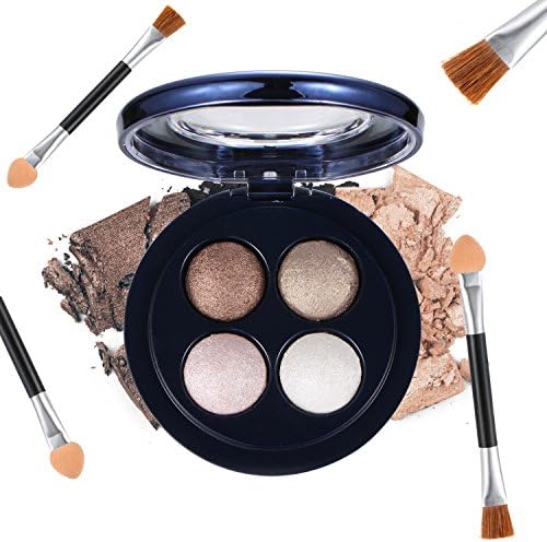 Women Waterproof Makeup Glitter Eyeshadow Collection Palette with 4pcs Brush 4 colors by Face Forever (2)