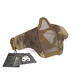 OneTigris Foldable Half Face Mesh Mask Military Style Comfortable Adjustable Tactical Lower Face Protective Mask 9 Colors Available (Camo-1)