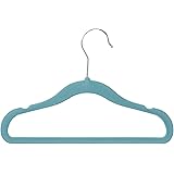 Amazon Basics Kids Velvet, Non-Slip Clothes Hangers, Blue - Pack of 30