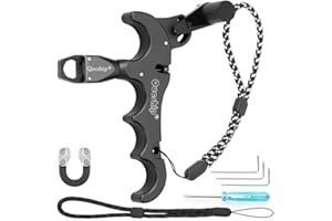 Qucship Thumb Release Device Suitable for Compound Bows, Equipped with a D Loop and Anti-Slip Wrist Strap. Featuring a 360° Rotating Caliper, This is an Archery Thumb Release Accessory Designed
