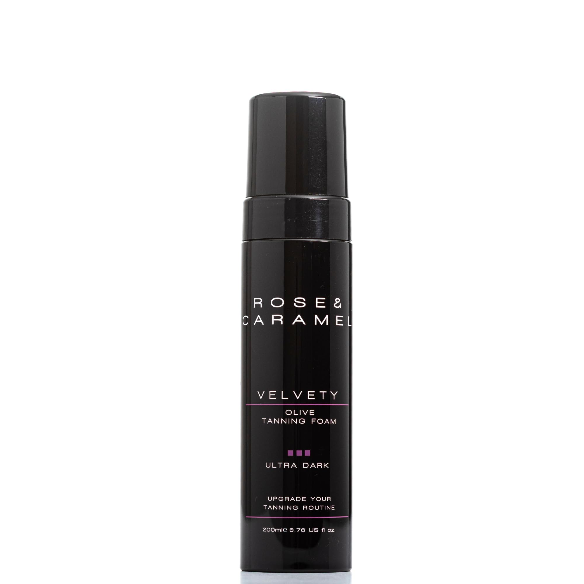 Rose & Caramel Velvety Dark - Ultra Dark Olive Self Tanning Mousse 200ml No Orange Tones. Extra Dark Fake Tan (Dark - Ultra Dark)