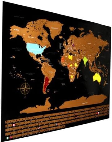 Discover Jar Scratch Off World Map - Includes Free Scratch Tool, Vibrant Colors, Glossy Finish, Large perzonalized Travel Poster, Track and Share -