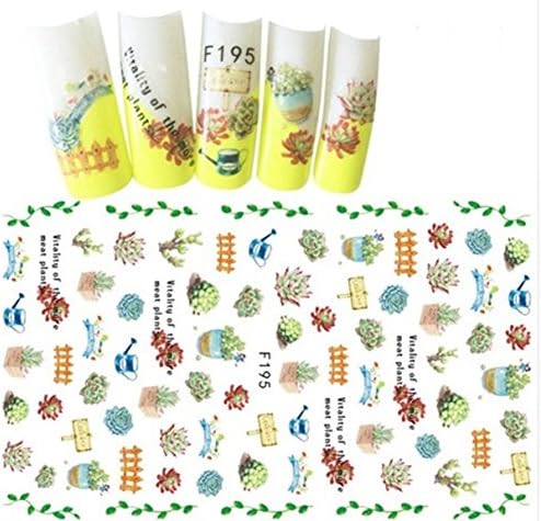 1 Sets Flower Series Nail Art Sticker Daisy Lavender Unicorn Animal Ocean Cat Plant Water Transfer Nails Wrap Paint Tattoos Stamping Plates Templates Tips Kits Delightful Popular Decals Kit, Type-29