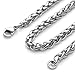 Zysta 20inch Wheat Chain Link Stainless Steel 4mm Wide Nickel Free Sturdy Necklace Lobster Clasp Neck Cable Rope Women Men Replacement for Charms Pendants Rings