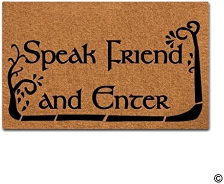 Colivy Doormat Entrance Floor Mat Speak Friend And Enter Indoor Outdoor Door Mat Non-slip Doormat Machine Washable Non-woven Fabric