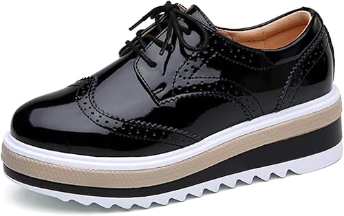 Amazon Qifengdianzi レースアップ シューズ レディース 厚底 きれいめ 歩きやすい カジュアル シンプル 通学 通勤 柔らかい 身長アップ お洒落 ローカット フラット 黒 22 5cm Qifengdianzi シューズ バッグ