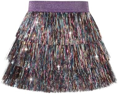 Amazon.com: Mebius Girls Sequin Sparkly Skirt Glitter Elastic