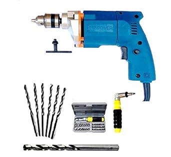 Dee Power Powerful Electric Drill Machine 10Mm With + 6Hss & 1 Masonry Bit + 41 Pcs Screwdriver Set