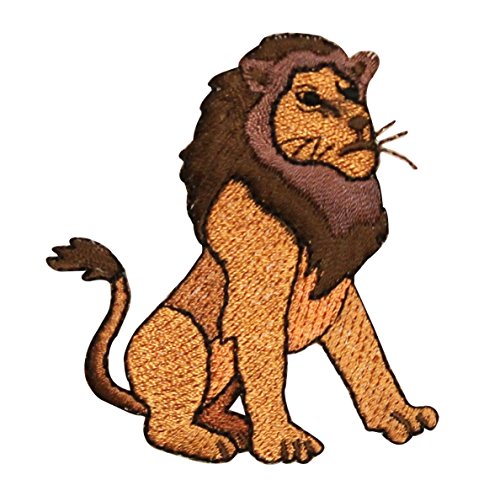 ID 0665 Lion Sitting Patch Predator Leader Wild Zoo Embroidered Iron On Applique