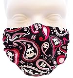 Breathe Healthy Dust, Allergy & Flu Mask - Comfortable, Washable Protection from Dust, Pollen, Allergens, Cold & Flu Germs with Antimicrobial; Asthma Mask; Skull Pattern Mask (Adult, Paisley Skulls)