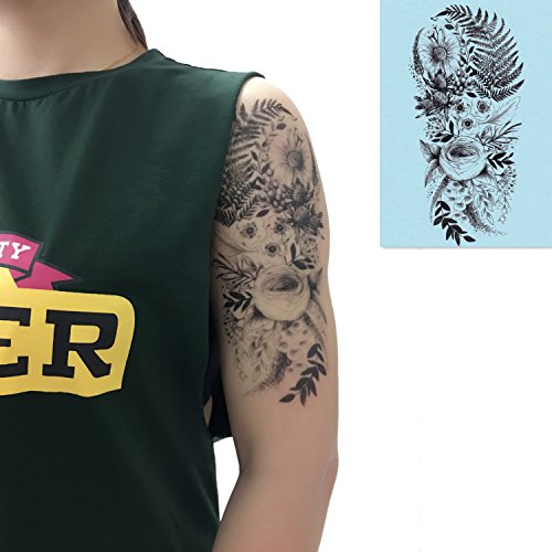 Dalin 4 sheets temporary tattoos for women (flower slee…