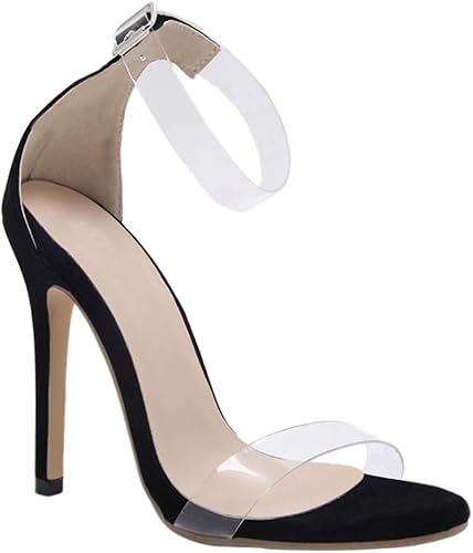 Gtagain Chaussures Femmes Transparent Peep Toe Sandales Confort Talons Hauts Romain Cheville Boucle Fete Loisir Mariage Soir Ete Plage Amazon Fr Chaussures Et Sacs