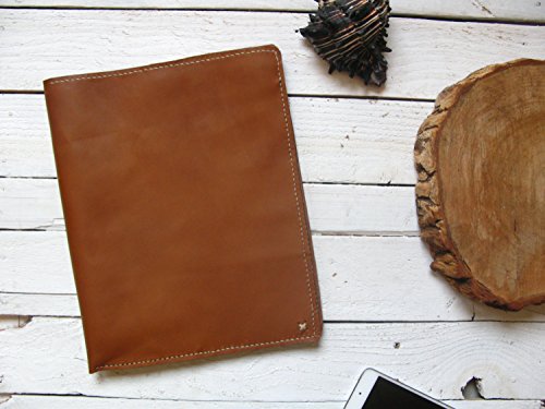 Brown Genuine Leather Padfolio elegante padfolio de piel Journal Notebook - Thumbnail 2