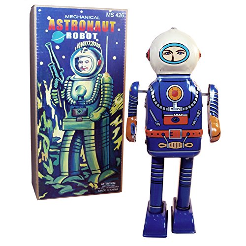Off the Wall Toys Rare Find Retro Tin Toy Mechanical Astronaut Robot