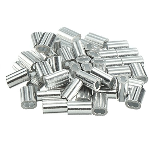 uxcell 1.2mm Cable Wire Rope Aluminum Sleeves Clip Crimping Loop 100pcs