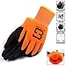 Better Grip Safety Winter Insulated Double Lining Rubber Coated Work Gloves, 3 Pairs/ Pack (Large, Hi-Vis Orange)