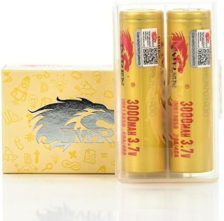 Imren IMR 18650 3000MAH 20/40A 3.7V FT rechargeable batteries | 2-Pack | authentic GOLD MODEL IN PROTECTION CASE lithium original li-ion flat top high drain rechargeable battery