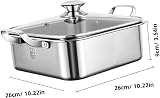 COLLBATH 26cm 304 Stainless Steel Double Handle Hot Pot w/ Divider Dual Flavor view 5