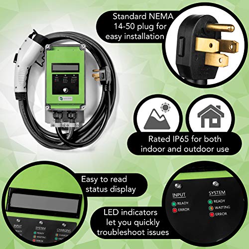 Ultra 32 Amp Electric Vehicle EV Charging Station J1772 NEMA 1450 240V