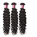 ALI JULIA Brazilian Virgin Deep Curly Wave Hair Weft 3 Bundles 100% Real Unprocessed Human Hair Weave Extensions Natural Color 95-100g/pc (20 22 24 inches)