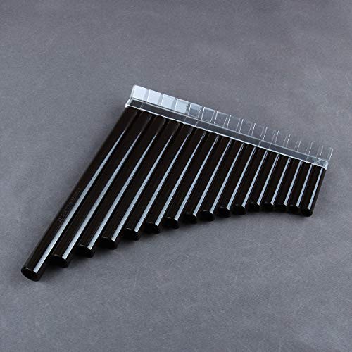 New Arrival 16 Pipes Pan Flute Pan Pipe G Key ABS Plastic Traditional Woodwind Musical Instrument for Beginner and Musical Lover (16 Pipes, dark brown)