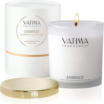 Vatima Candle Lavender Eucalyptus 8 1 Oz 100 Soy Candles Natural Highly Scented Long Lasting For Home Winter Holiday Christmas Candle Gift For Her Buy Online At Best Price In Uae Amazon Ae