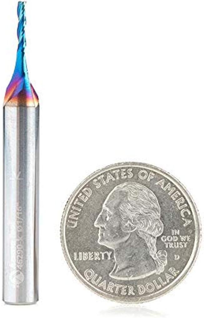 Amana Tool - 46290-K CNC 2D & 3D Carving Flat Bottom 0.10 Deg Angle x 1/16 Dia x 5/16 x