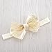 DANMY Baby Elastic Hair Band Lace Bow Headband Flower Hair Accessories（2PCS） (silk(Beige and pink))