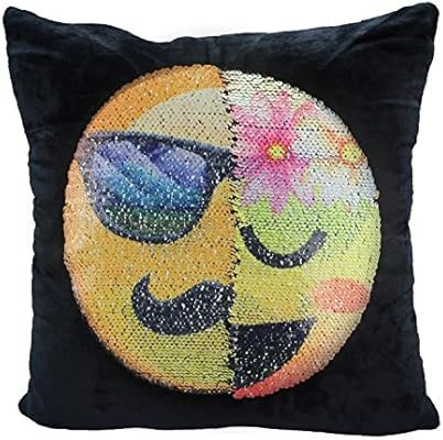 Reversible Sequin Mermaid Pillow Case Usong Emoji Changeable Face