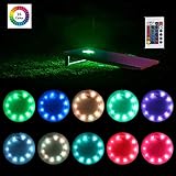 heartbeats LED Cornhole Lights Ring kit,16 Colors (16 in 1) Changeable Type, Set of 2 pcs, Board Hole Lights, Toss Bean Bag Game Lights Backyard Board Game Lights,Tailgate Game,Remote Control