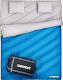 FUNDANGO Queen Size XL Double Sleeping Bag for Camping ,Hiking,Traveling,2 Person Sleeping Bag with 2 Pillows and Compression Bag