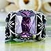 BOHO Jewelry Men's Crystal Vintage Stainelss Steel Elegant Cz Ring Black Silver 11