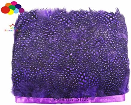 10 Meter Pearl Pheasant Feather Trims Clothing Decoration DIY Feather Ribbon (purple)