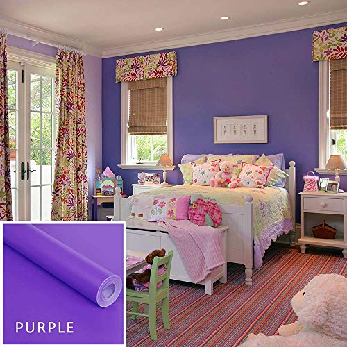vmree 23.6"Ã—39.4" Solid Color PVC Removable Wallpaper Matte Finish Self-Adhesion Stoving Varnish Sticker DIY Writable Morden Interior Wall Decorative Covering (Purple)