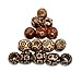 200 Patterned Wood Barrel Drum Beads Mixed Patterns 17mm x 16mm with 7.4mm Large Hole