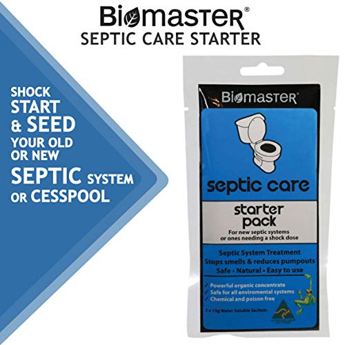 Bundle - 2 Items, Septic Care Starter Pack (2 Sachets) with Septic Care Regular Pack (2 Sachets) Septic and Drain Field Treatment, Stops Odors, Reduces Pump-Outs, 100% Natural Concentrate