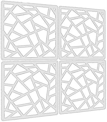 Lchen Hanging Room Divider Panel,Wood-Plastic Hanging Panels 4 Pieces 0.2“Thick Screen Panel for Living Room Bedroom Home Decoration(DQ,15.3"X15.3")