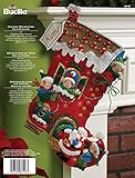 Bucilla 18-Inch Christmas Stocking Felt Applique Kit, 86146 Holiday Decorating