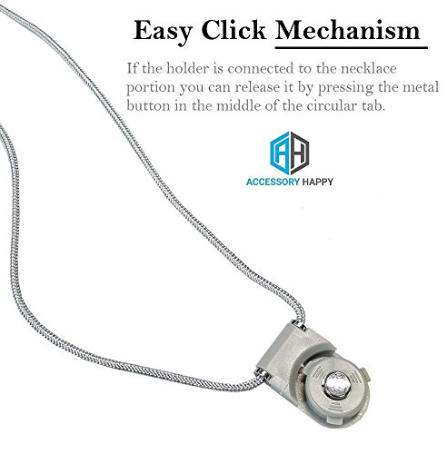 AccessoryHappy Mickey Ear 2 in 1 Phone Lanyard & Ring Stent, Cell Phone Tether Neck Strap Holder Ring Stent Kickstand for iPhone 5 6 6S 7 8 8 Plus Galaxy S7 and Other Mobile Phones (Silver) - Thumbnail 3