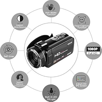 Mugast Cámara 1080P / 30FPS FHD, WiFi Profesional 16X Zoom Digital ...