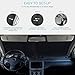 Car Windshield Sun Shade + Bonus Gift - Heat & Sun Protector, Compact Storage with Strap, Quick & Easy Installation, UV Ray Deflector | Black/Silver Sides (59