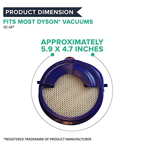 ZVac Dyson DC24 Filter Replacements - Washable Vacuum Cleaner Filters - Quick and Simple Installation, OEM-Grade Accessories - Best Air Purifier Attachments for Dust, Dirt, Pet Hair - 5.9 x 4.7 Inches