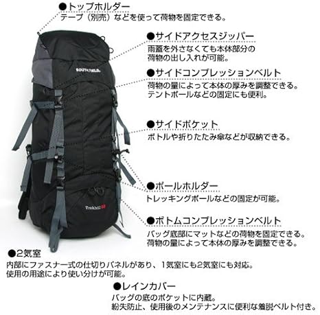 Amazon Co Jp サウスフィールド リュック Trekhill 30 ブラック 容量 30l スポーツ アウトドア
