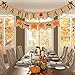 Thanksgiving Fall Decorations, Happy Fall Burlap Banner and Autumn Pumpkins Maple Leaves Acorn Garlands Bunting, Mantel Fireplace Decor