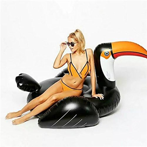 75" Giant Big Bird Floaties Black Woodpecker Inflatable Float Swimming Pool Party Tube Water Recreation Sports Leisure Chair Outdoor Raft Lounge Toy for Adult & Kids