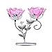 LONGWIN Rose Blossom 2-Tealight Candle Holders Tabel Centerpieces Pink