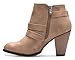 Olivia K Women's Classic Stacked Wood heel with Side Zipper Enclosure - Adjustable Ankle Straps with Buckle