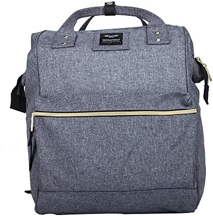 Orient Home Casual Fashion School Students Computer Bucket waterproof Collapsible Backpack Shoulder Bag(Greywhite)
