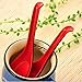 Basting Spoons 6 Pack, Soup Spoons Red and Black with Long Handle