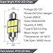 NAKOBO 31mm Festoon Led Bulbs 6000K White Light 6-SMD 5730 Chipsets Canbus Error Free for 3175 DE3175 DE3021 3022 3021 Dome License Plate Door Lights (pack of 4)